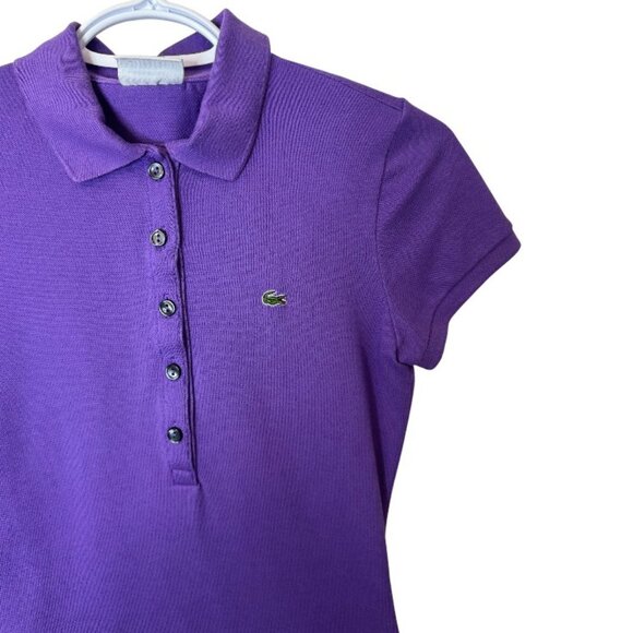 Lacoste purple short sleeve polo shirt size 36 - Picture 3 of 6